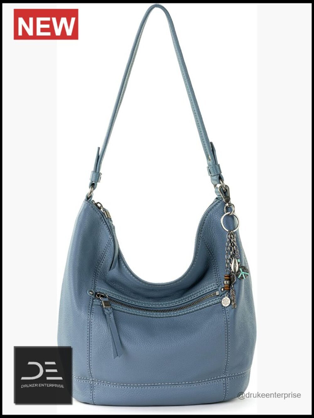 Premium Large Leather Hobo Bag for Everyday Travel with Zipper Pocket